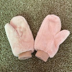 Pink Fuzzy Mittens
